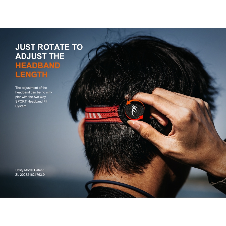 Fenix HL18RTV20BLC - Genopladelig LED pandelampe dæmpbar LED/USB/3xAAA IP66 800 lm 160 timer 1900 mAh sort/orange