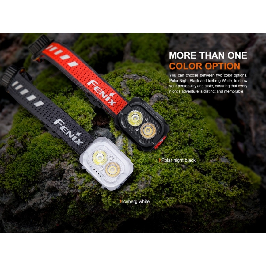 Fenix HL18RTV20BLC - LED pandelampe dæmpbar og genopladelig LED/USB IP66 800 lm 160 timer sort/orange