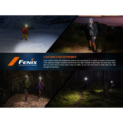 Fenix HL18RTV20BLC - LED pandelampe dæmpbar og genopladelig LED/USB IP66 800 lm 160 timer sort/orange