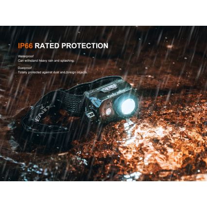 Fenix HL45R - LED pandelampe dæmpbar og genopladelig LED/USB IP66 1000 skinnende 240 timer sort