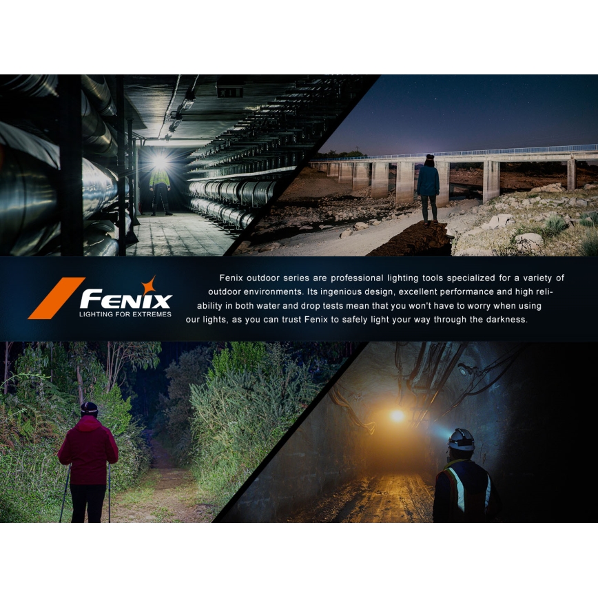 Fenix HL45R - LED pandelampe dæmpbar og genopladelig LED/USB IP66 1000 skinnende 240 timer sort