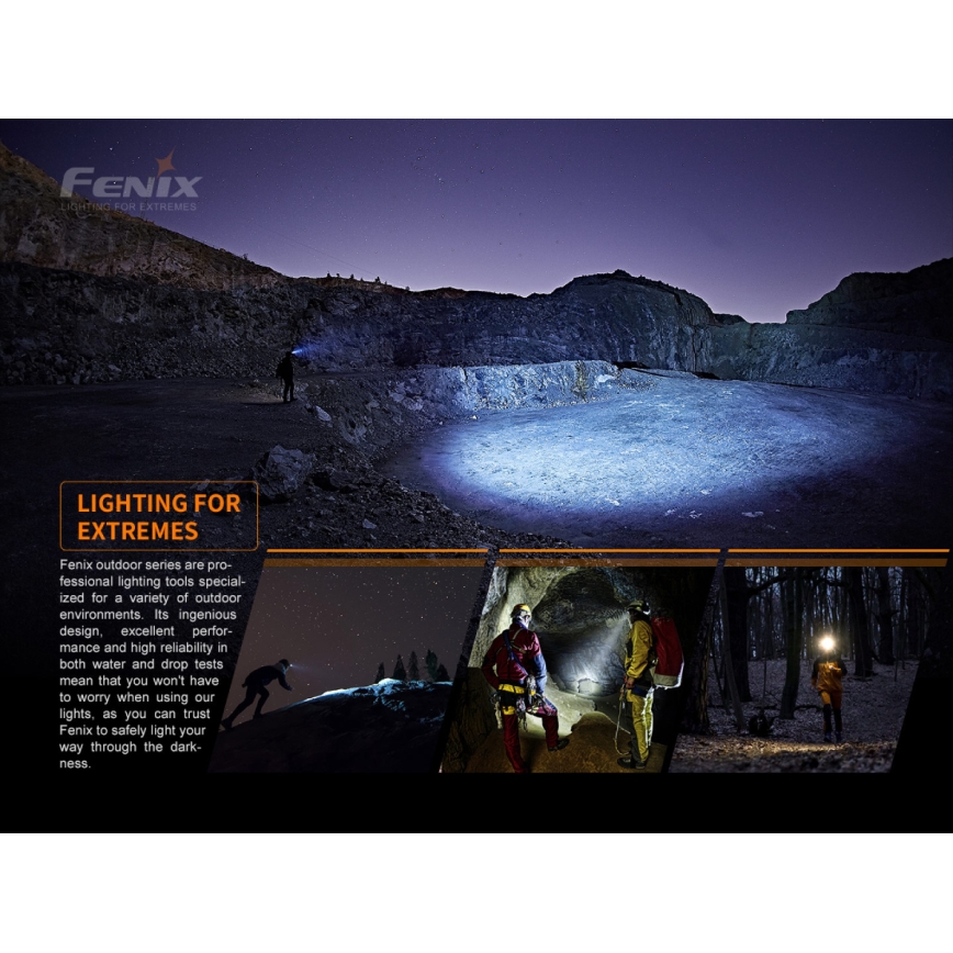 Fenix HM50RV20 - Genopladelig LED pandelampe 3xLED/1xCR123A IP68 700 lm 120 timer