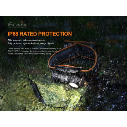 Fenix HM51RV20 - LED Genopladeligt pandelygte 3xLED/1xCR123A/USB IP68 700 lm 120 t 700 m