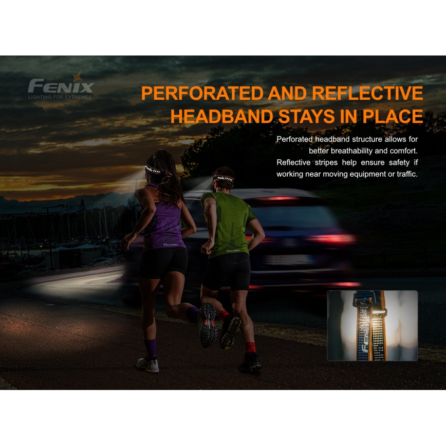 Fenix HM51RV20 - LED Genopladeligt pandelygte 3xLED/1xCR123A/USB IP68 700 lm 120 t 700 m