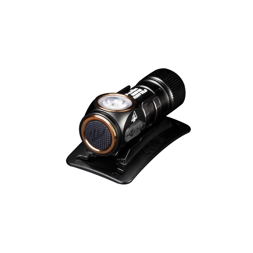 Fenix HM51RV30 - LED-dæmpbar genopladelig pandelampe LED/USB/1xCR123A 950 mAh IP68 860 lm 125 h orange