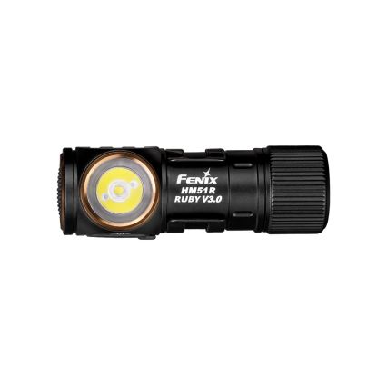 Fenix HM51RV30 - LED-dæmpbar genopladelig pandelampe LED/USB/1xCR123A 950 mAh IP68 860 lm 125 h orange