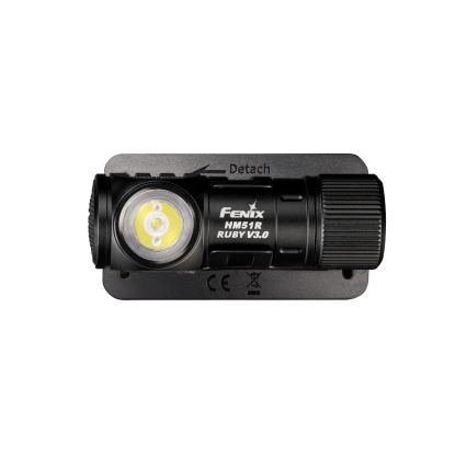 Fenix HM51RV3ABL - Dæmpbar genopladelig LED-pandelampe LED/USB/1xCR123A 950 mAh IP68 860 lm 125 h sort