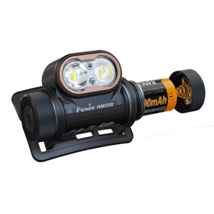 Fenix HM55RABL - LED dæmpbar genopladelig pandelampe LED/USB/1xCR123A 1600 mAh IP68 1200 lm 141,2 h sort