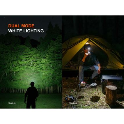 Fenix HM55RPRP - Dæmpbar genopladelig LED-pandelampe LED/USB/1xCR123A 1600 mAh IP68 1200 lm 141,2 h lilla/sort
