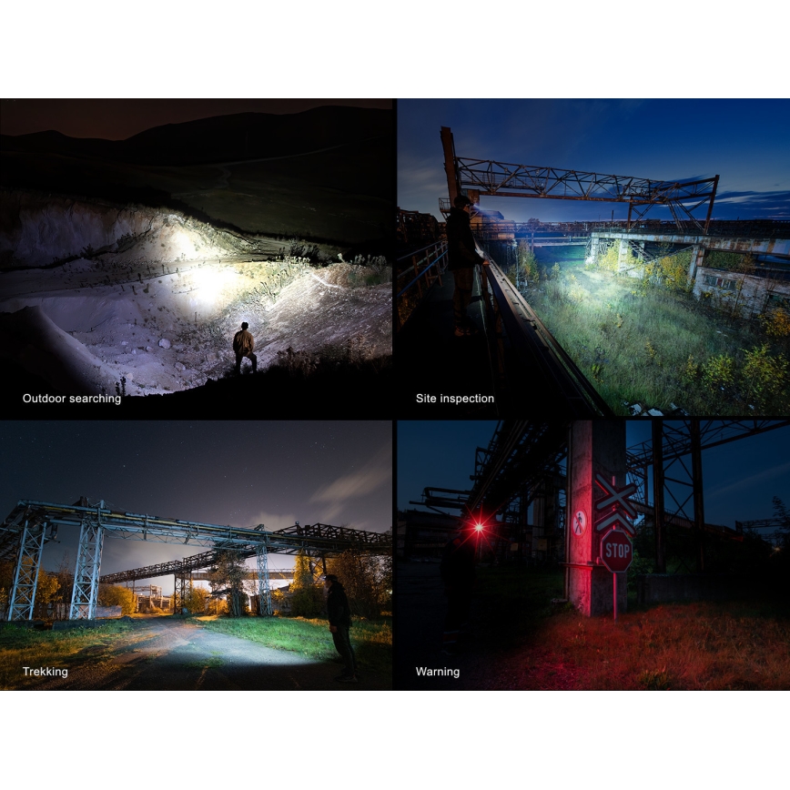 Fenix HM61RV30 - Dæmpbar genopladelig LED-pandelampe LED/USB/1xCR123A 4000 mAh IP68 1800 lm 400 h sort