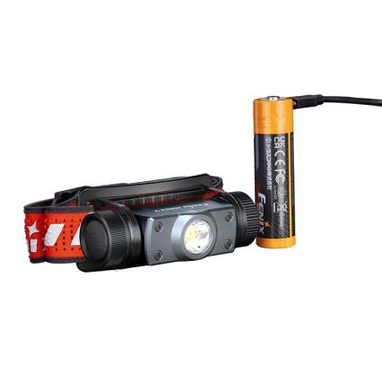 Fenix HM62TBLK - Genopladelig LED pandelampe dæmpbar LED/USB IP68 1200 lm 280 h