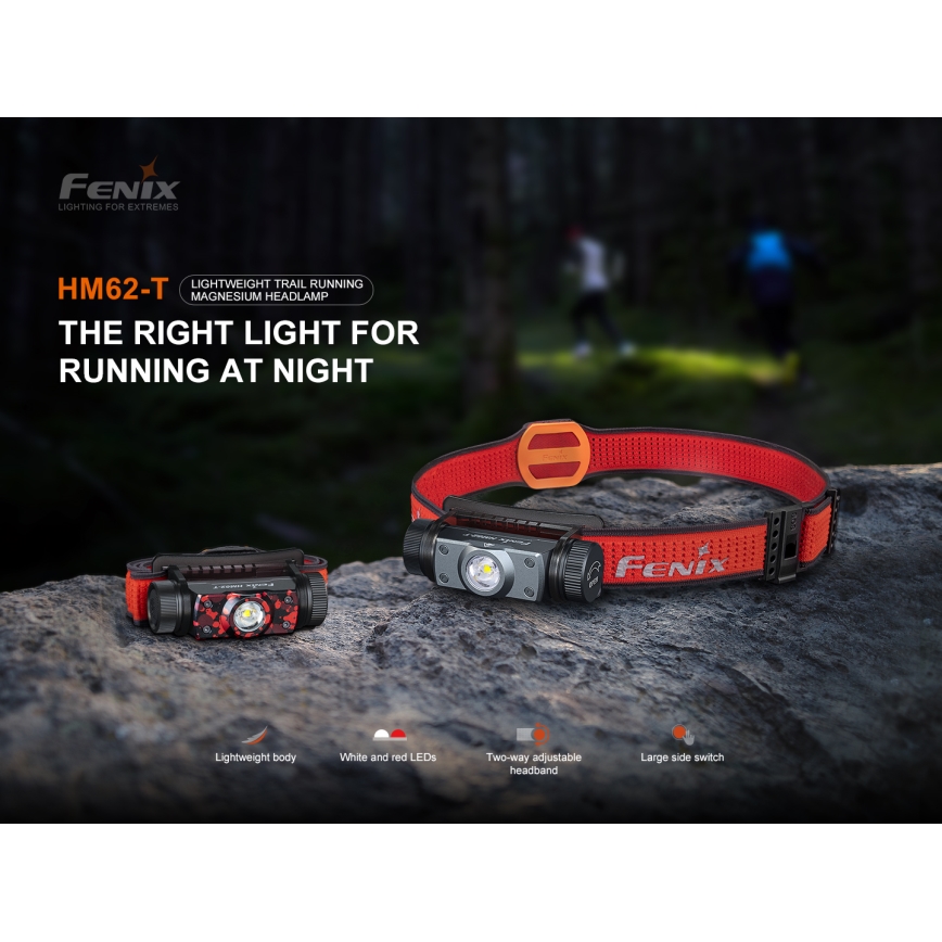 Fenix HM62TMGM - LED pandelampe dæmpbar og genopladelig LED/USB IP68 1200 skinnende 280 timer 3400 mAh