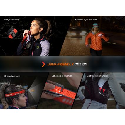 Fenix HM62TMGM - LED pandelampe dæmpbar og genopladelig LED/USB IP68 1200 skinnende 280 timer 3400 mAh
