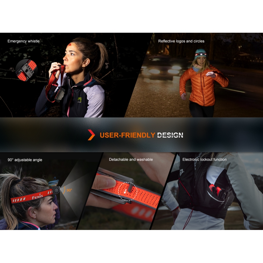 Fenix HM62TMGM - LED pandelampe dæmpbar og genopladelig LED/USB IP68 1200 skinnende 280 timer 3400 mAh