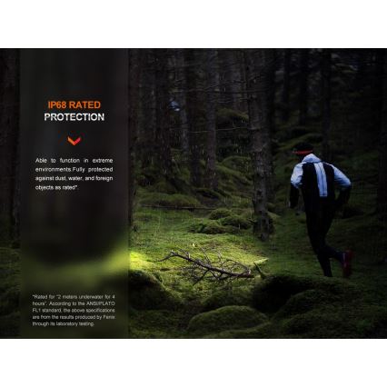 Fenix HM62TMGM - LED pandelampe dæmpbar og genopladelig LED/USB IP68 1200 skinnende 280 timer 3400 mAh