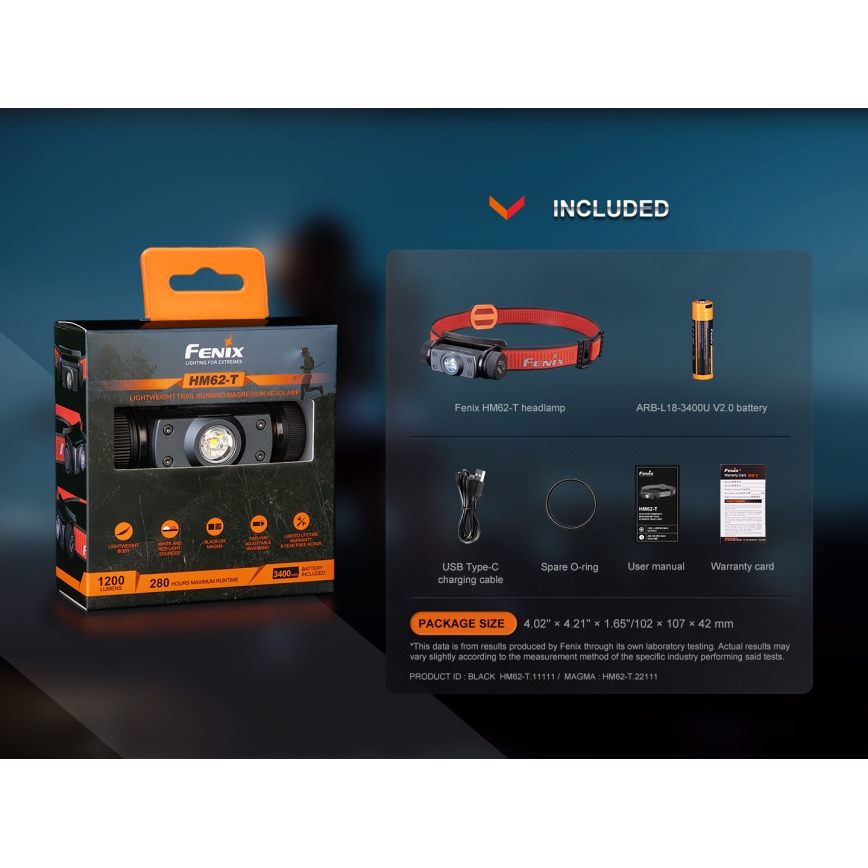 Fenix HM62TMGM - LED pandelampe dæmpbar og genopladelig LED/USB IP68 1200 skinnende 280 timer 3400 mAh
