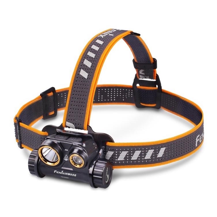 Fenix HM65R - Genopladelig LED pandelampe 2xLED/USB/2xCR123A IP68 1400 skinnende 300 timer 3400 mAh