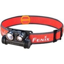 Fenix HM65RDTBLC - Genopladelig LED pandelampe LED/USB IP68 1500 lm 300 timer sort/orange