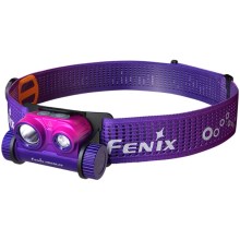 Fenix HM65RDTNEB -Genopladelig LED pandelampe LED/USB IP68 1500 lm 300 timer lilla/lyserød
