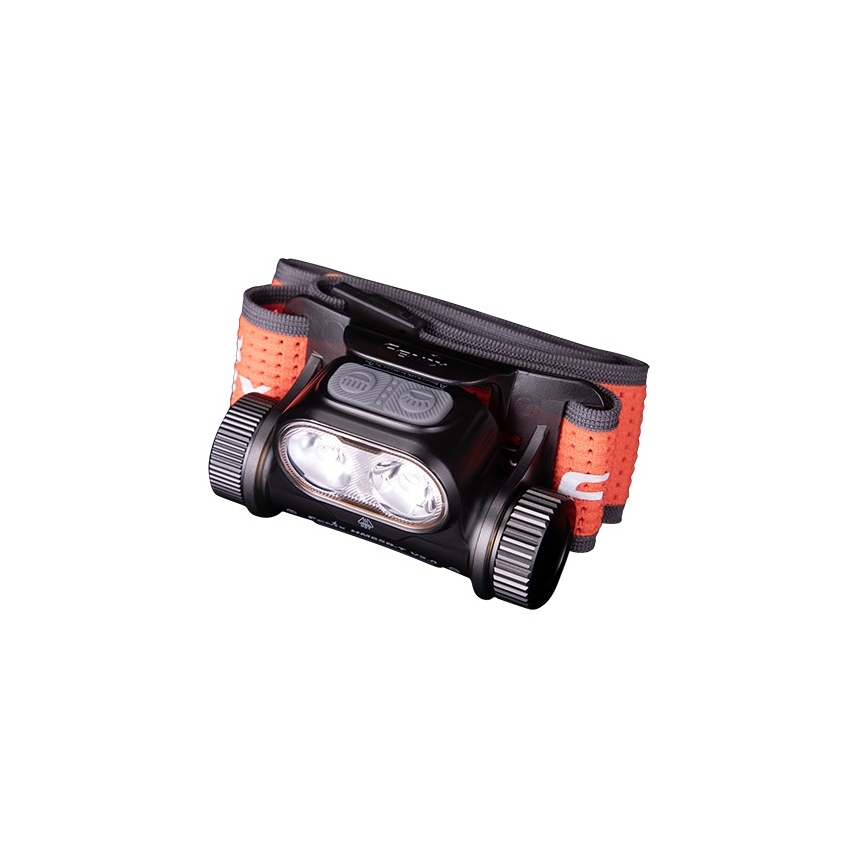 Fenix HM65RTV20BLC- LED pandelampe dæmpbar og genopladelig  LED/USB/2xCR123A IP68 3400 mAh sort/orange