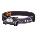 Fenix HM65RTV20PRP - LED pandelampe dæmpbar og genopladelig LED/USB/2xCR123A IP68 1600 lm 300 timer 3400 mAh sort/lilla
