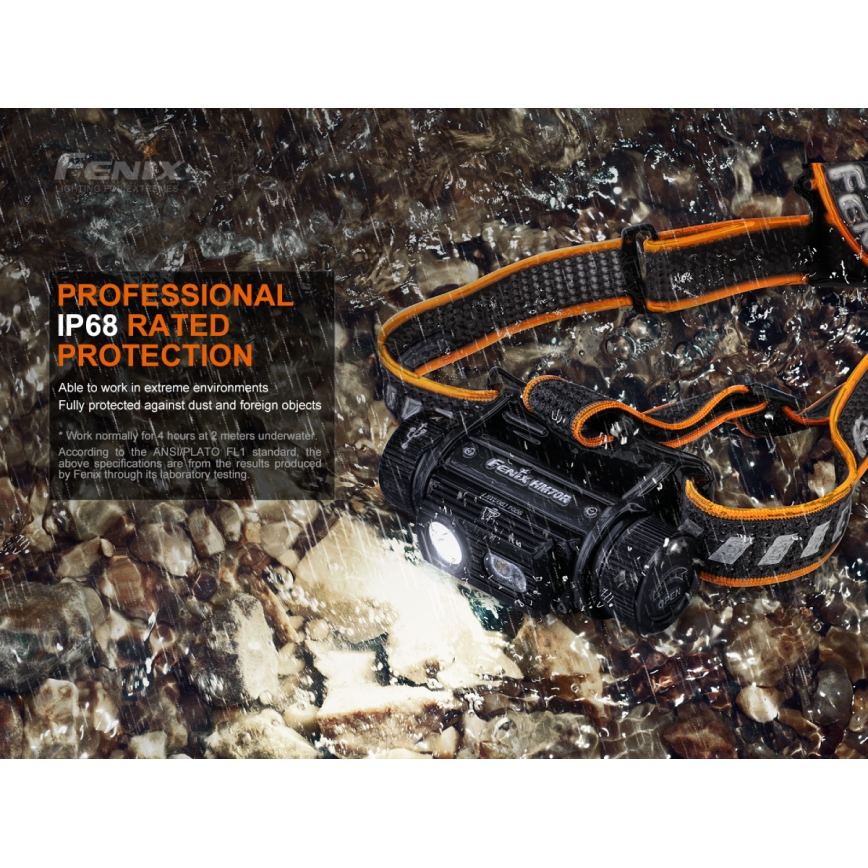 Fenix HM70R - Genopladelig LED pandelampe 4xLED/1x21700 IP68 1600 skinnende 800 timer 5000 mAh