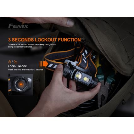 Fenix HM70R - Genopladelig LED pandelampe 4xLED/1x21700 IP68 1600 skinnende 800 timer 5000 mAh