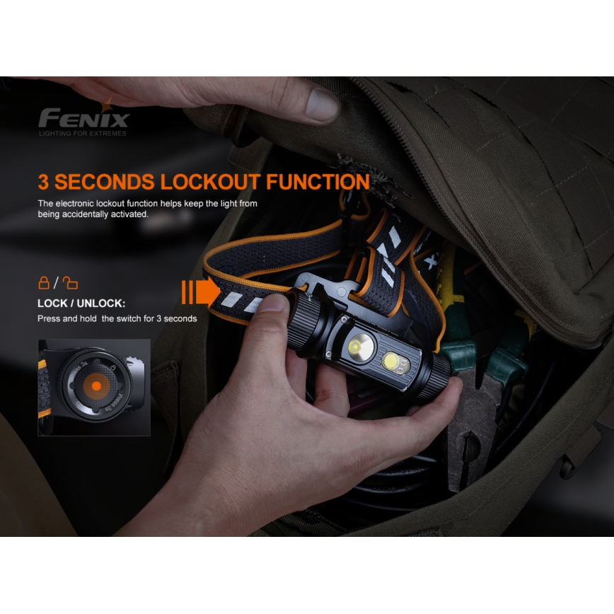 Fenix HM70R - Genopladelig LED pandelampe 4xLED/1x21700 IP68 1600 skinnende 800 timer 5000 mAh