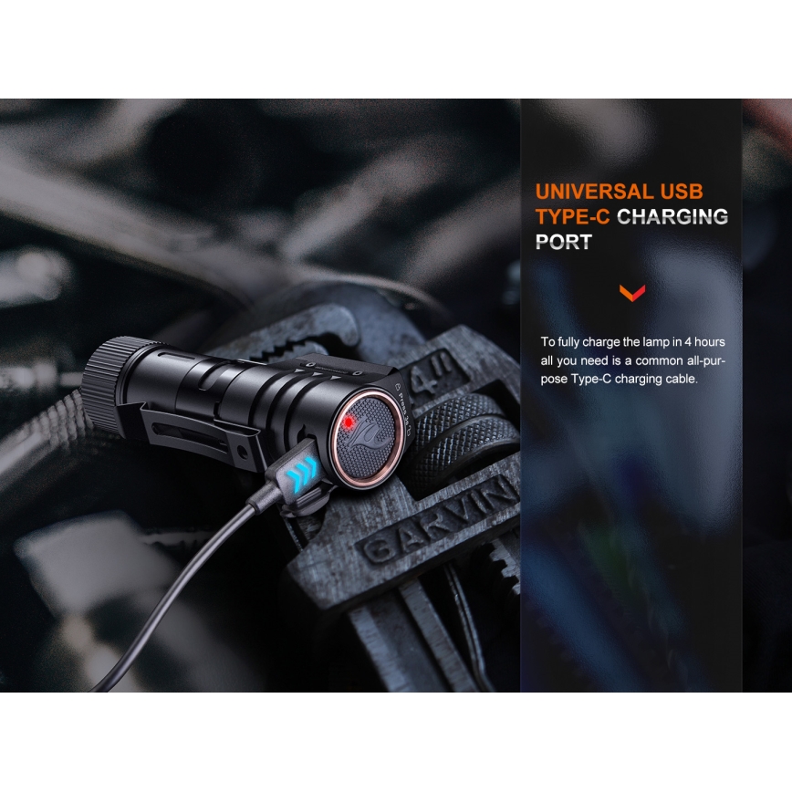 Fenix HM71R - Genopladelig LED pandelampe LED/USB IP68 2700 skinnende 400 timer 5000 mAh