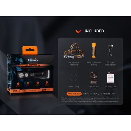 Fenix HM71R - Genopladelig LED pandelampe LED/USB IP68 2700 skinnende 400 timer 5000 mAh