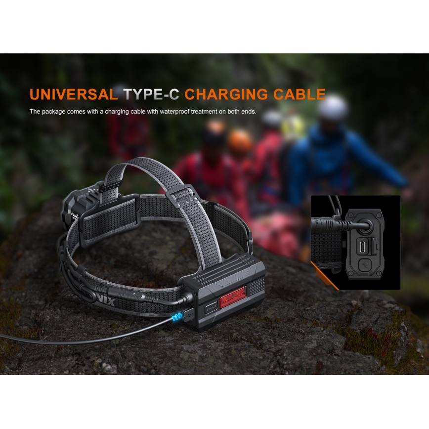 Fenix HP35R - Dæmpbar genopladelig pandelampe LED/USB 5000 mAh IP66 4000 lm 500 h sort