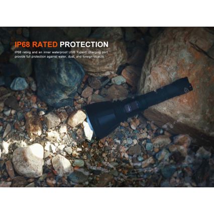 Fenix HT18RV20 - LED-dæmpbar genopladelig lommelygte LED/USB 6000 mAh IP68 3700 lm 87 h sort