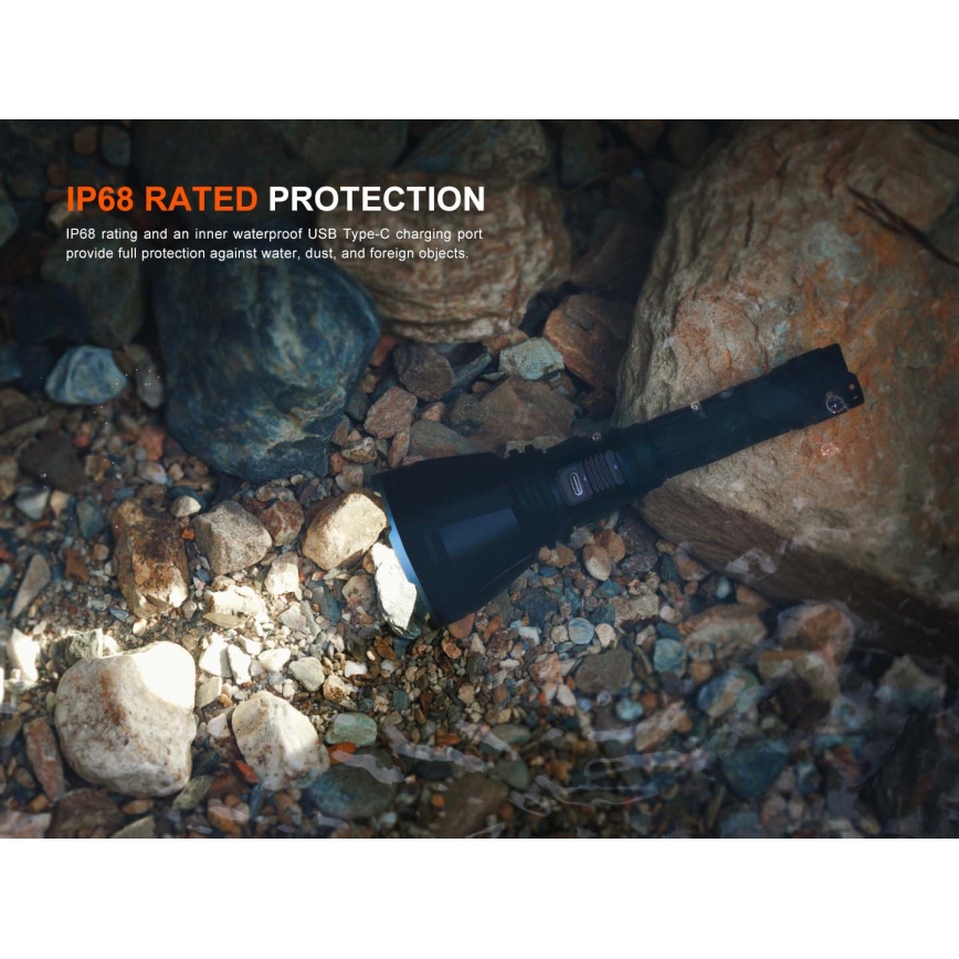 Fenix HT18RV20 - LED-dæmpbar genopladelig lommelygte LED/USB 6000 mAh IP68 3700 lm 87 h sort