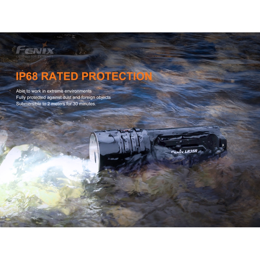 Fenix LR35R - LED lommelygte genopladelig 6xLED/2x21700 4000mAh IP68 10000 lm 80 timer