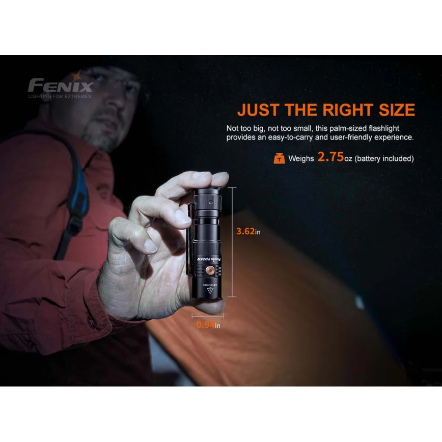 Fenix PD25R - Genopladelig LED lommelygte LED/USB/1xCR123A IP68 800 lm 70 timer 700 mAh