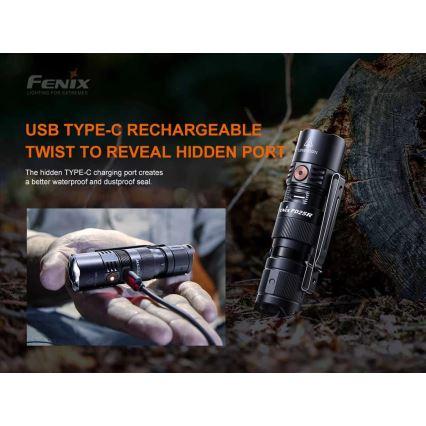 Fenix PD25R - Genopladelig LED lommelygte LED/USB/1xCR123A IP68 800 lm 70 timer 700 mAh