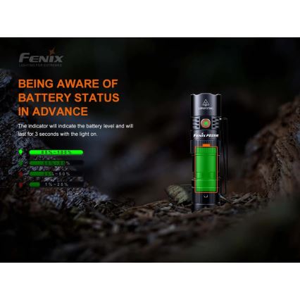 Fenix PD25R - Genopladelig LED lommelygte LED/USB/1xCR123A IP68 800 lm 70 timer 700 mAh