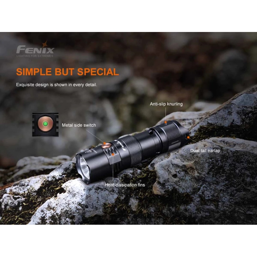 Fenix PD25R - Genopladelig LED lommelygte LED/USB/1xCR123A IP68 800 lm 70 timer 700 mAh