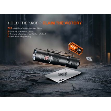 Fenix PD26RACE - LED-dæmpbar genopladelig lommelygte LED/USB 1600 mAh IP68 1300 lm 556 h sort