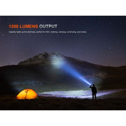Fenix PD26RACE - LED-dæmpbar genopladelig lommelygte LED/USB 1600 mAh IP68 1300 lm 556 h sort