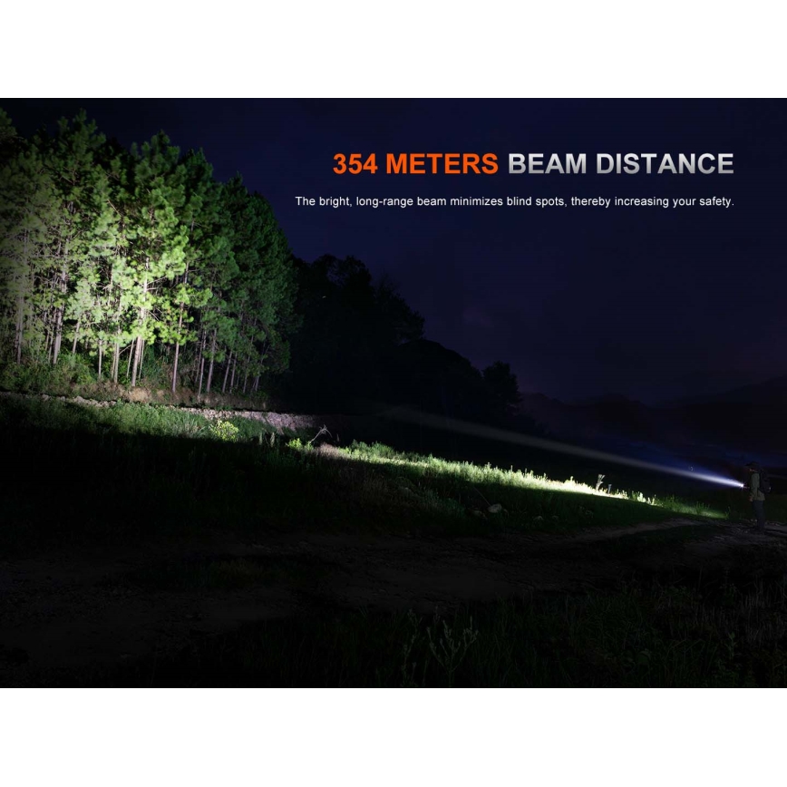 Fenix PD26RACE - LED-dæmpbar genopladelig lommelygte LED/USB 1600 mAh IP68 1300 lm 556 h sort