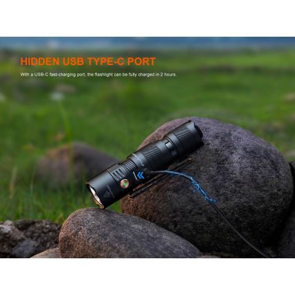 Fenix PD26RACE - LED-dæmpbar genopladelig lommelygte LED/USB 1600 mAh IP68 1300 lm 556 h sort