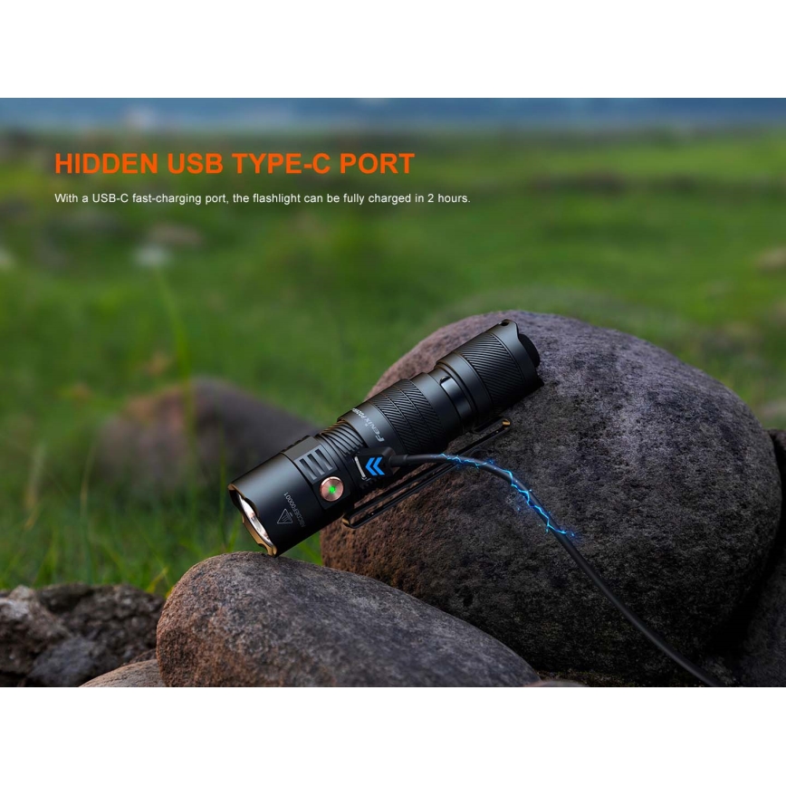 Fenix PD26RACE - LED-dæmpbar genopladelig lommelygte LED/USB 1600 mAh IP68 1300 lm 556 h sort