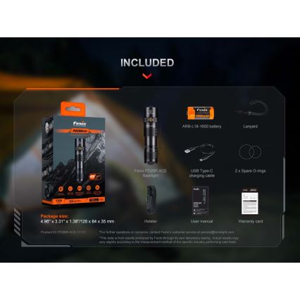Fenix PD26RACE - LED-dæmpbar genopladelig lommelygte LED/USB 1600 mAh IP68 1300 lm 556 h sort