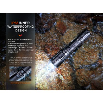Fenix PD35R - Genopladelig LED lommelygte LED/USB/2xCR123A IP68 1700 lm 100 timer 3400 mAh