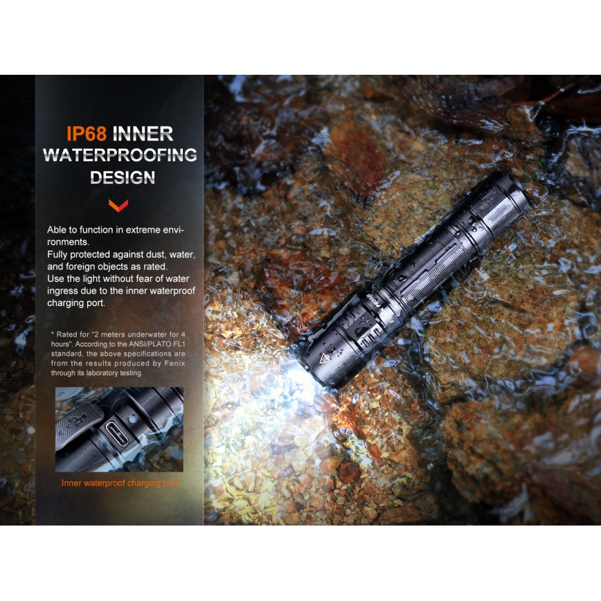 Fenix PD35R - Genopladelig LED lommelygte LED/USB/2xCR123A IP68 1700 lm 100 timer 3400 mAh