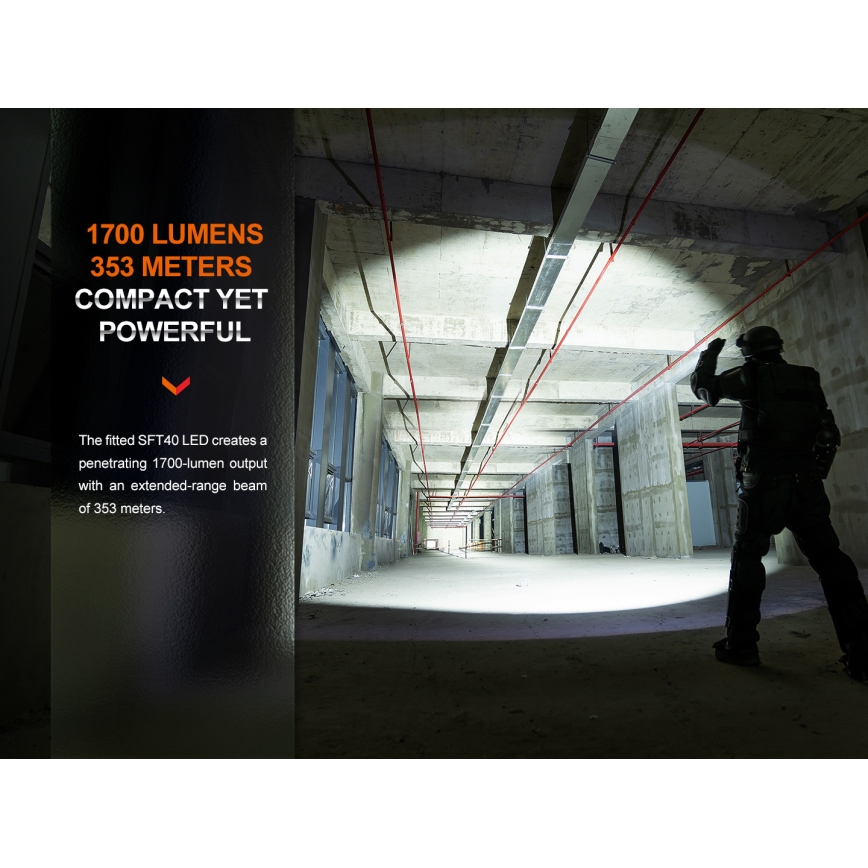 Fenix PD35R - Genopladelig LED lommelygte LED/USB/2xCR123A IP68 1700 lm 100 timer 3400 mAh