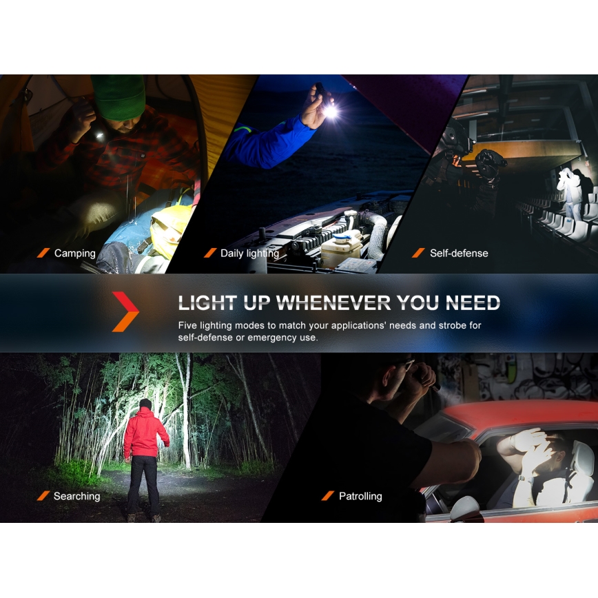 Fenix PD35R - Genopladelig LED lommelygte LED/USB/2xCR123A IP68 1700 lm 100 timer 3400 mAh