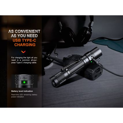 Fenix PD35R - Genopladelig LED lommelygte LED/USB/2xCR123A IP68 1700 lm 100 timer 3400 mAh