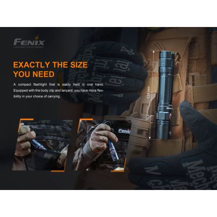 Fenix PD35V30 - Genopladelig LED lommelygte LED/USB/2xCR123A IP68 1700 skinnende 230 timer 2600 mAh